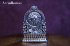 Silver Finish Goddess Saraswati Idol with Surya Arch for Home Temple & Office Décor