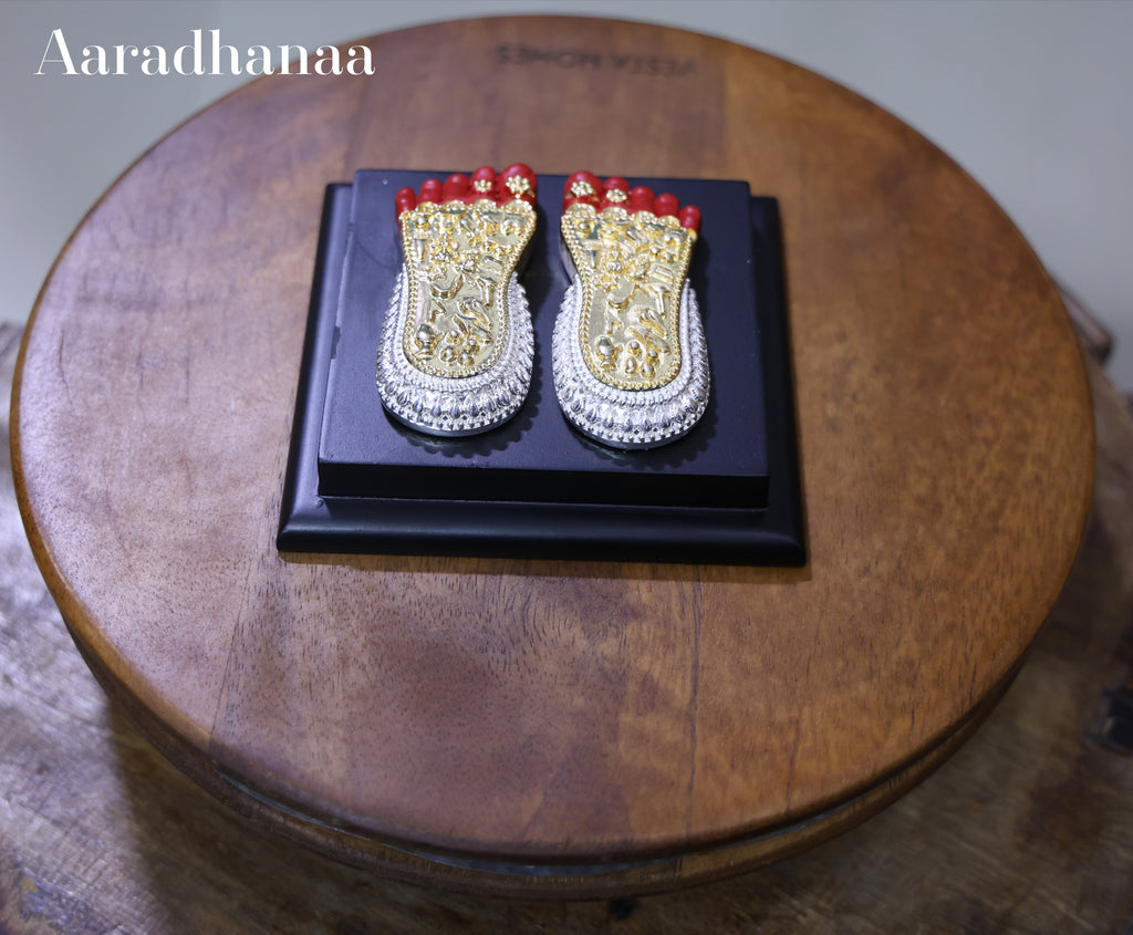 Maa Lakshmi's Charan Paduka - Gold & Silver Plated