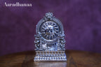 Goddess Saraswati Idol Virajman On Sinhasan - Silver Plated