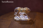 Kamdhenu Cow with Calf Idol - Gold & Silver Plated