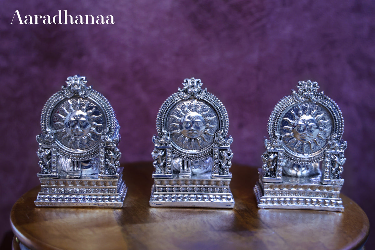 Ganesh Lakshmi Saraswati Idols Virajman On Sinhasan Set