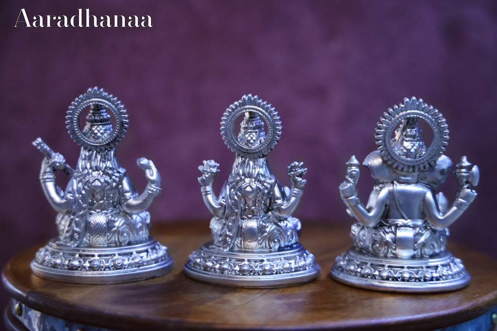 Ganesh Lakshmi Saraswati Idols Set