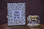 Kamdhenu Cow with Calf Idol - Gold & Silver Plated