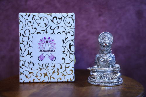 Aaradhanaa Silver Finish Goddess Annapurna Idol for Home Temple & Office Décor