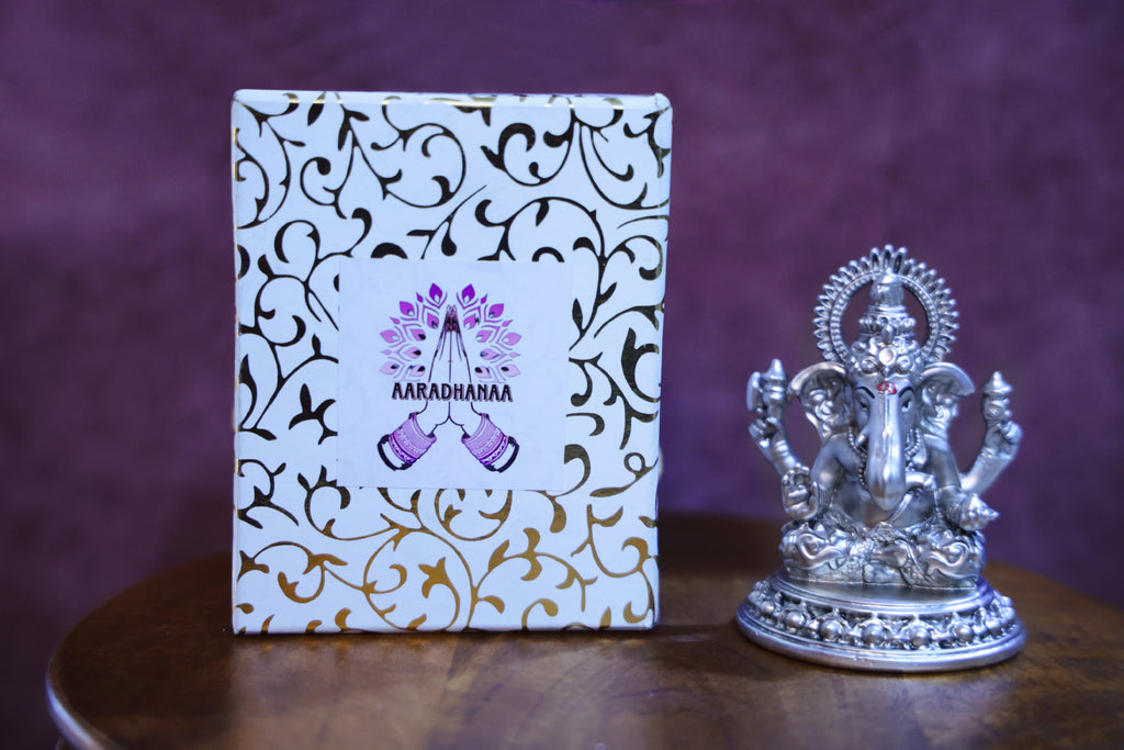 Sitting Ganesh Idol - Silver Plated