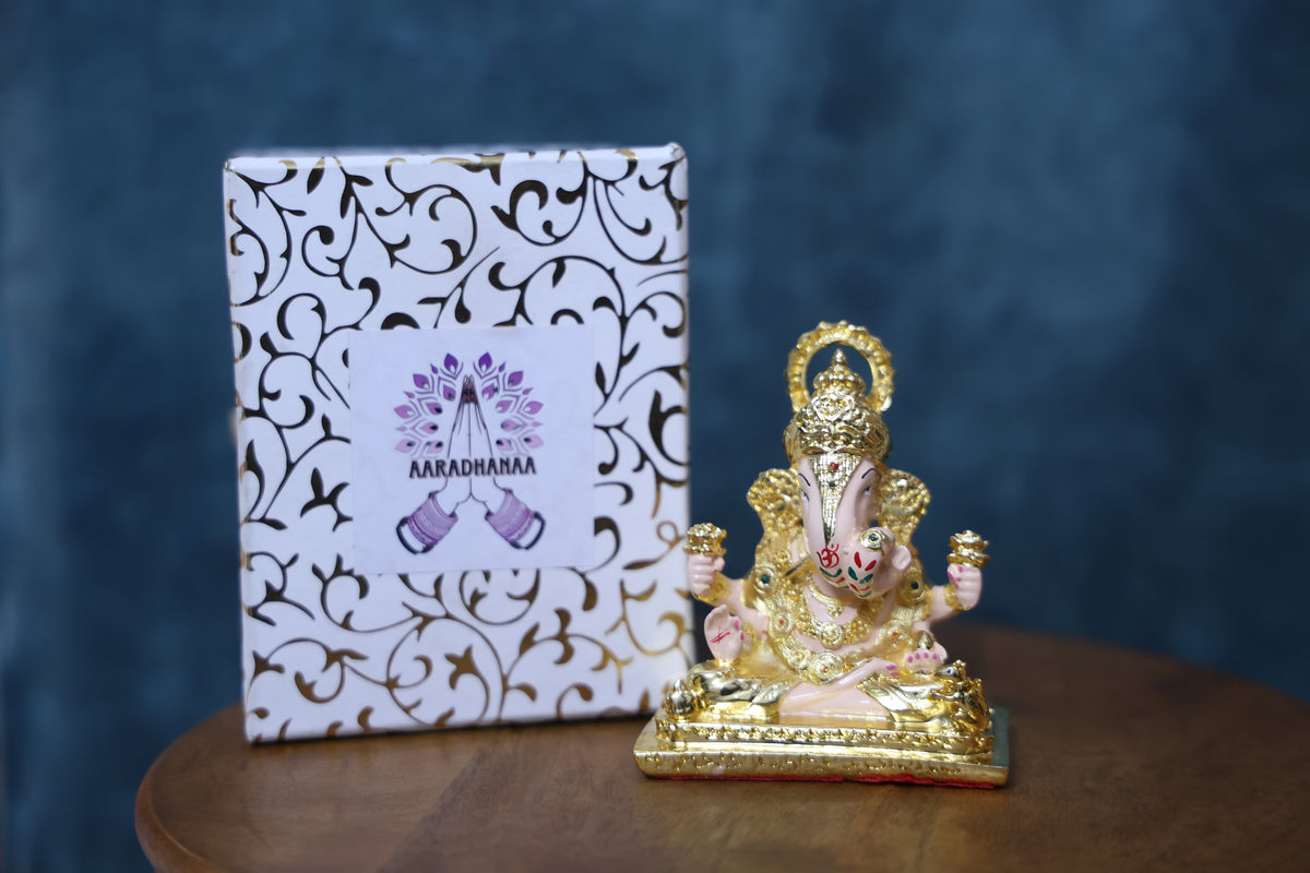 Dagdusheth Halwai Ganpati Murti - Gold Plated