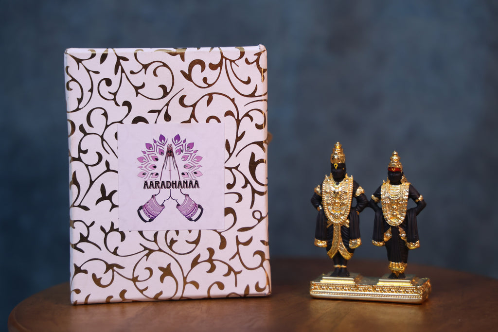 Shri Vitthal Rukmini Idol - Gold Plated