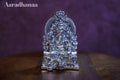 Ganesh Idol Virajman On Sinhasan - Silver Plated
