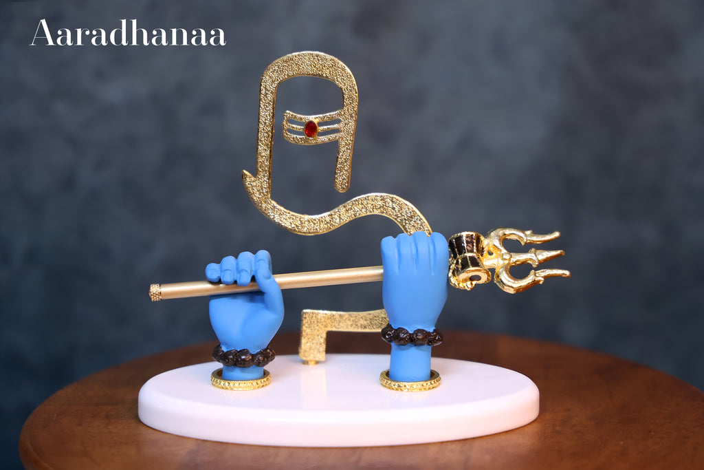 Shivji Divine Hands Car Dashboard Idol - Gold Plated (5 Inch)