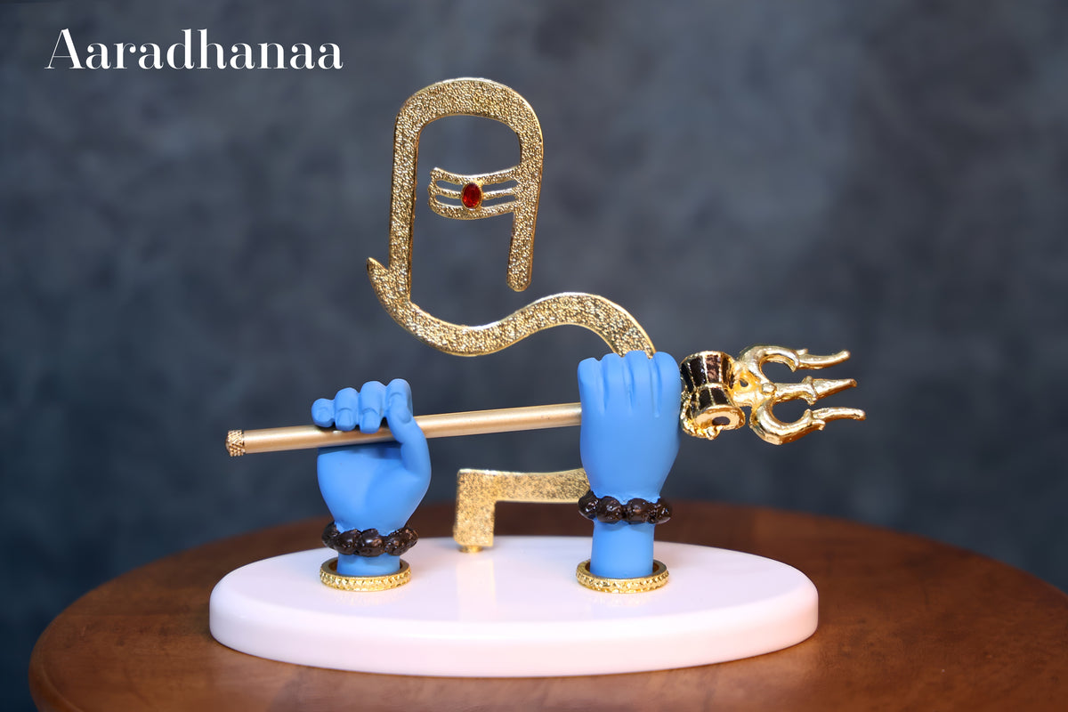 Shivji Divine Hands Car Dashboard Idol - Gold Plated (5 Inch)