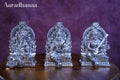 Ganesh Lakshmi Saraswati Idols Virajman On Sinhasan Set