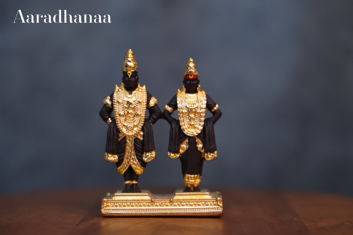 Shri Vitthal Rukmini Idol - Gold Plated