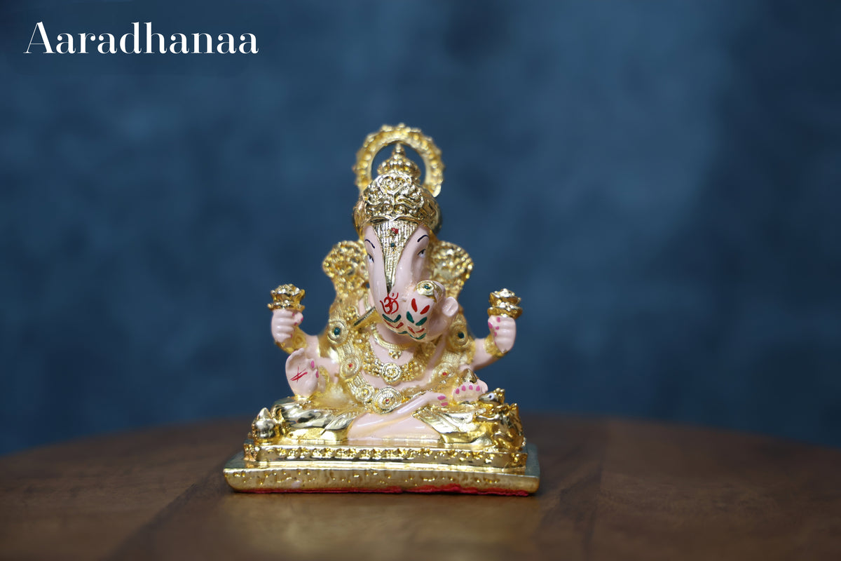 Dagdusheth Halwai Ganpati Murti - Gold Plated