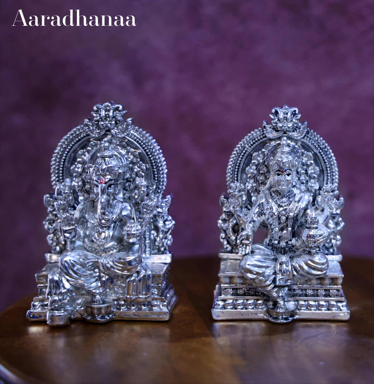 Ganesh Lakshmi Idols Virajman On Sinhasan Set