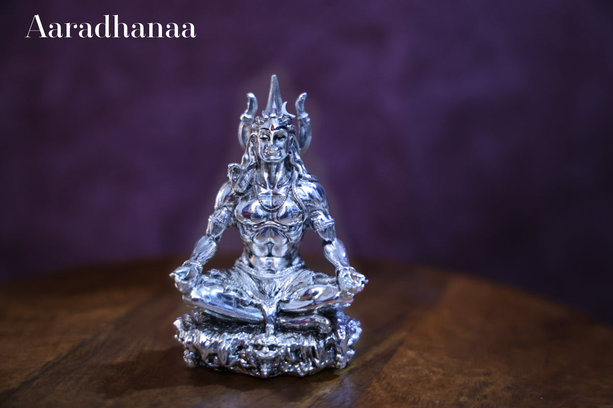 Lord Shiva Dhyana Mudra - Silver Plated