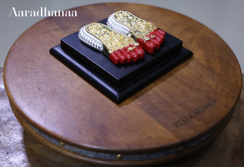 Maa Lakshmi's Charan Paduka - Gold & Silver Plated