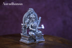 Goddess Saraswati Idol Virajman On Sinhasan - Silver Plated