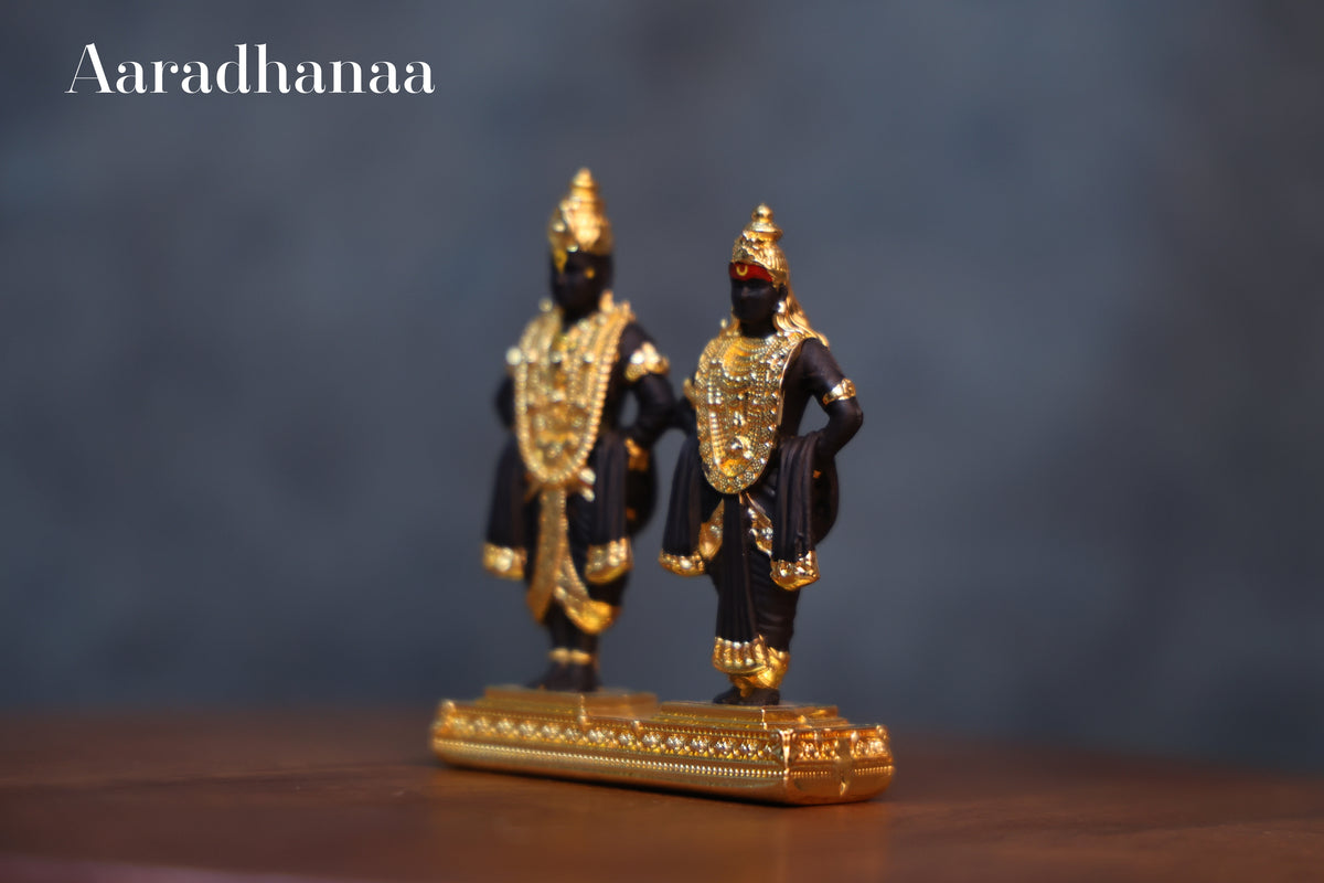 Shri Vitthal Rukmini Idol - Gold Plated