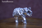 Silver Finish Decorative Elephant Statue for Home Décor, Office & Good Luck Gift