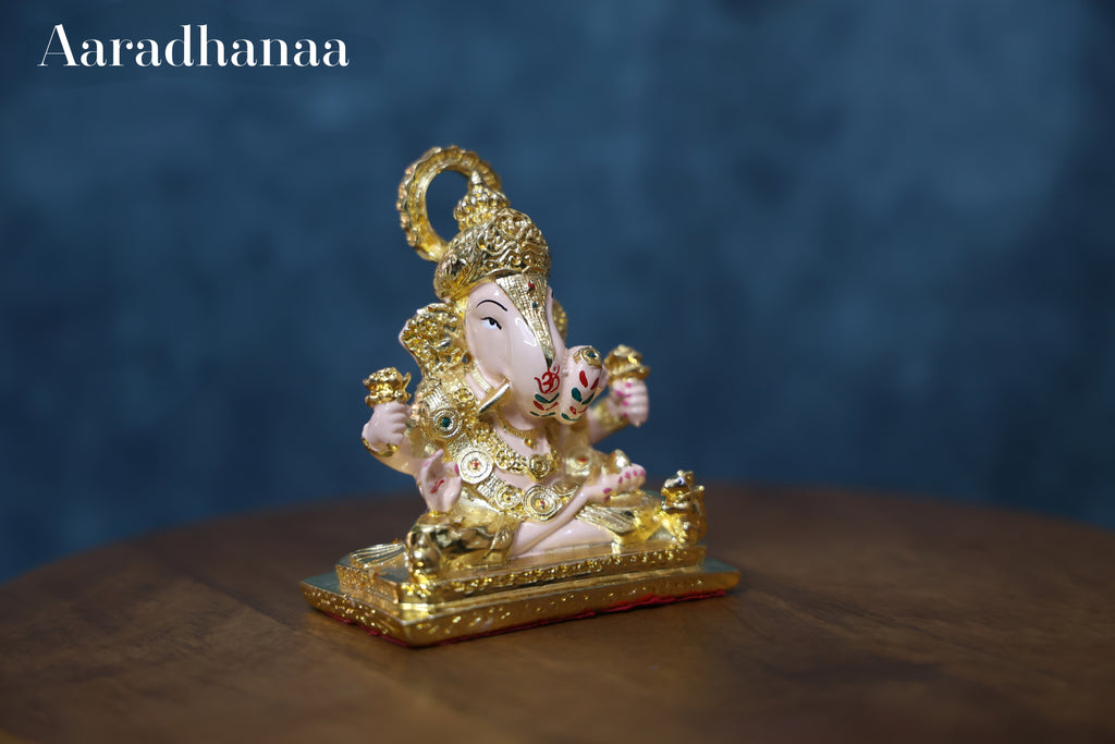 Dagdusheth Halwai Ganpati Murti - Gold Plated