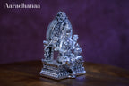 Silver Finish Goddess Saraswati Idol with Surya Arch for Home Temple & Office Décor