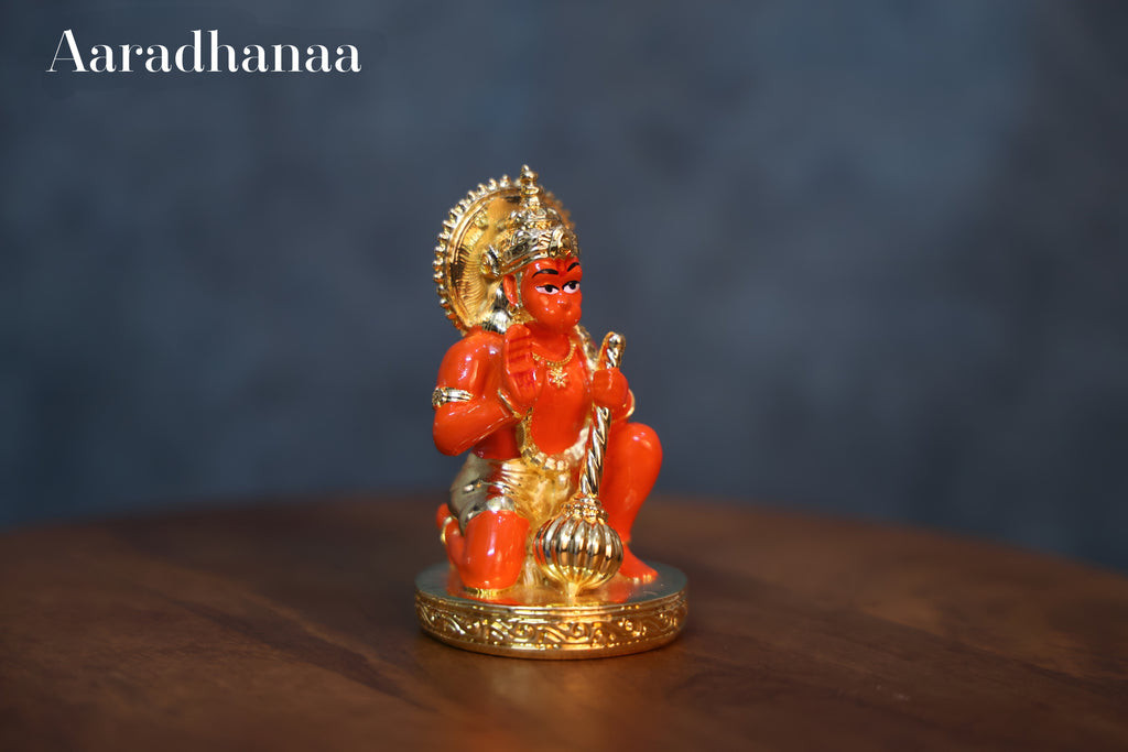 Sinduri Hanuman Murti - Gold Plated