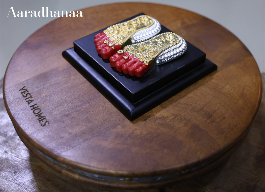Maa Lakshmi's Charan Paduka - Gold & Silver Plated