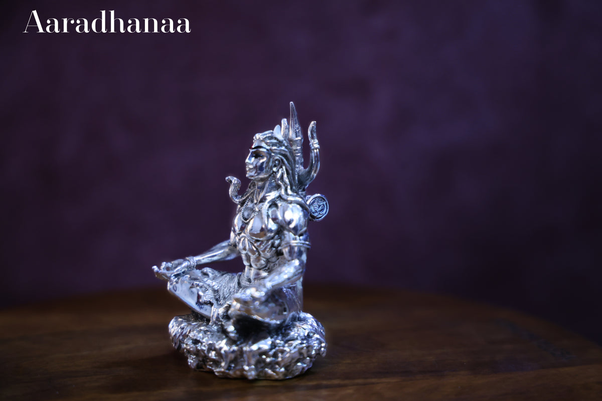 Lord Shiva Dhyana Mudra - Silver Plated