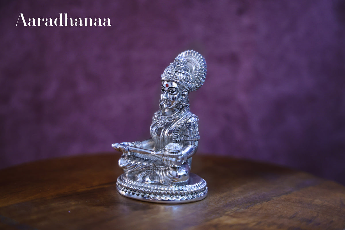 Aaradhanaa Silver Finish Goddess Annapurna Idol for Home Temple & Office Décor
