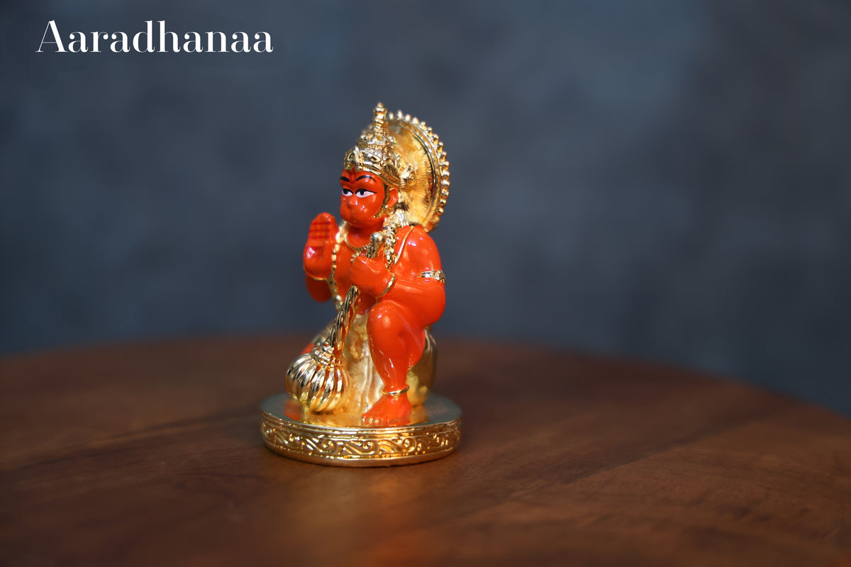Sinduri Hanuman Murti - Gold Plated