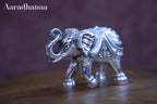 Silver Finish Decorative Elephant Statue for Home Décor, Office & Good Luck Gift