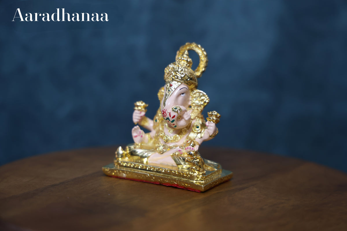 Dagdusheth Halwai Ganpati Murti - Gold Plated